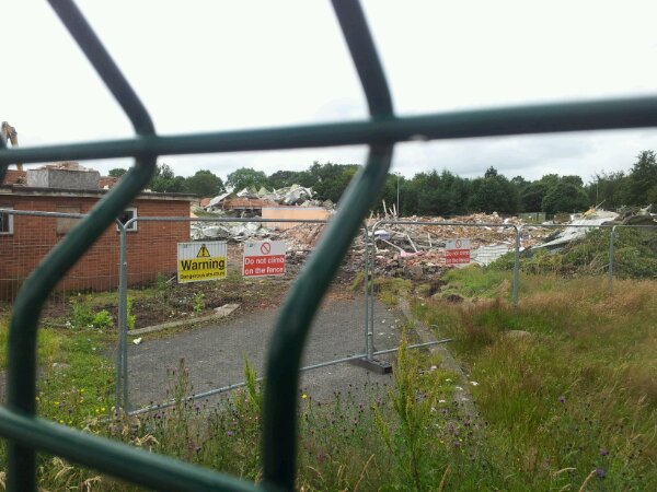 a school being knocked down