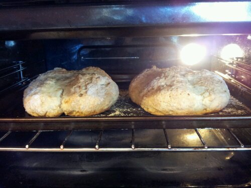 Bread in the oven