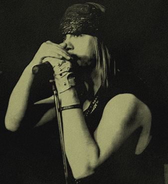 Gavin on stage as Axl Rose