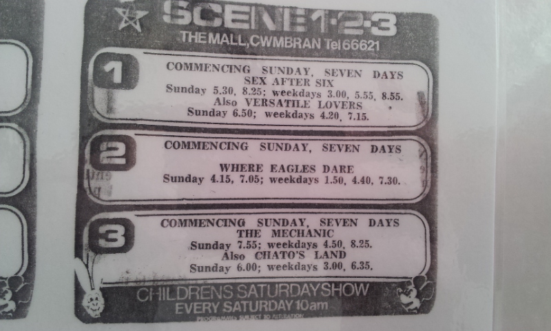 Film listings in the local paper