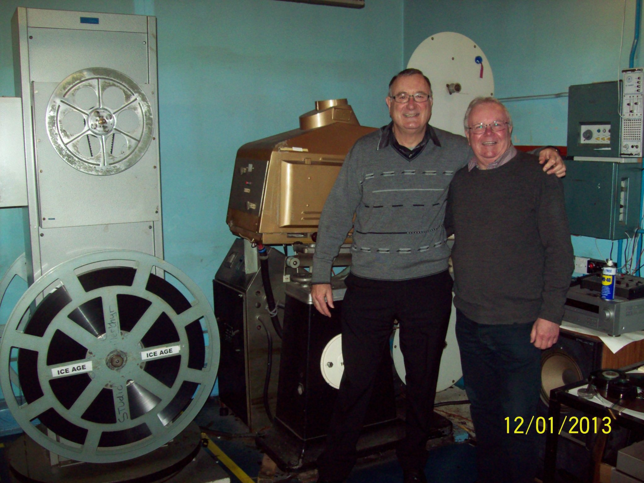 Peter and Bernard Snowball, the previous owner of Scene 123, after showing the final films