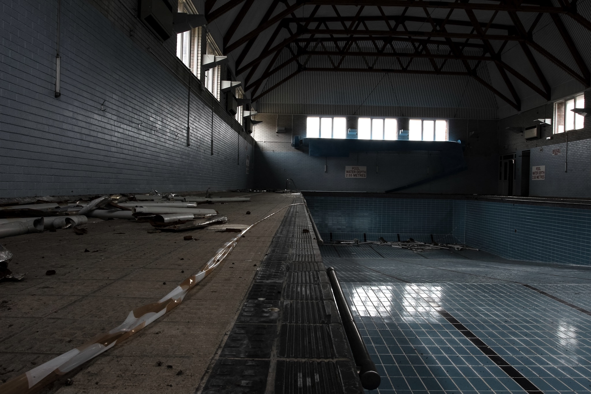 The swimming pool at the police training college in Cwmbran