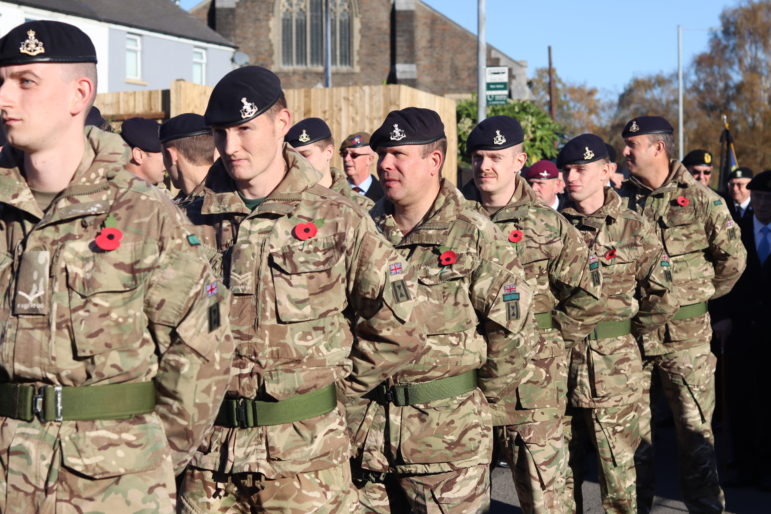 Soldiers marching at A Remembrance Day parade