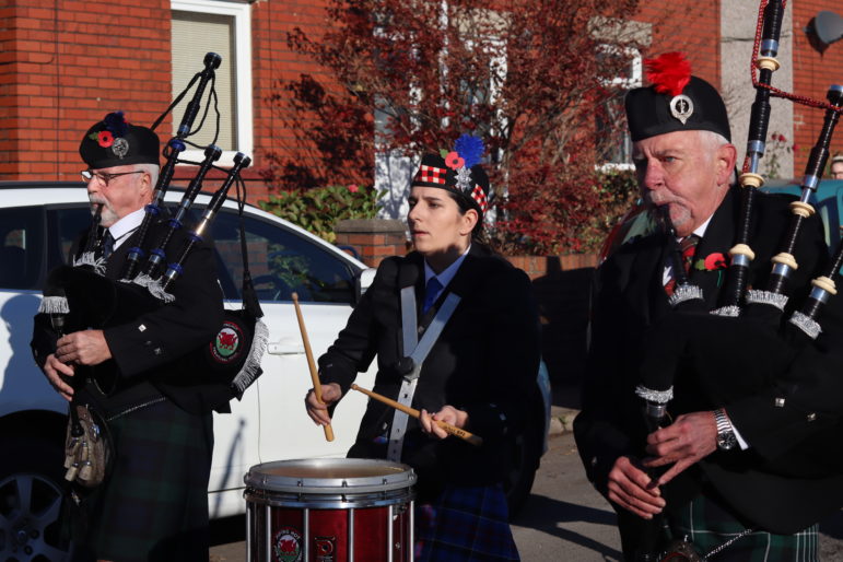 Bagpipers and a drummer