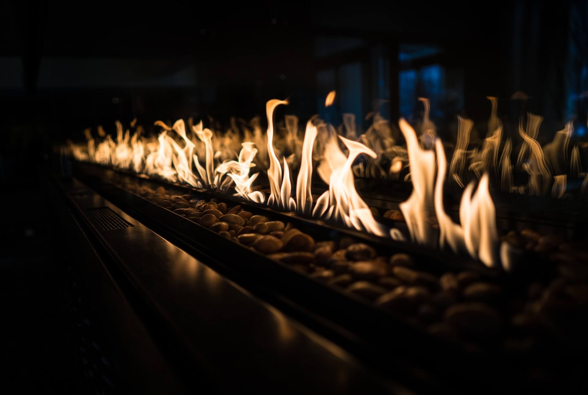 flames on a gas fire