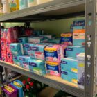 shelves of sanitary products