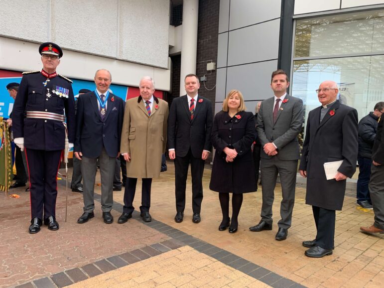 row of people at launch of poppy appeal