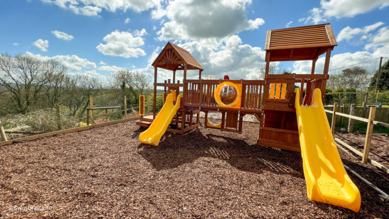 The new play park at the Castell y Bwch will open to children on Friday 28 April 2023