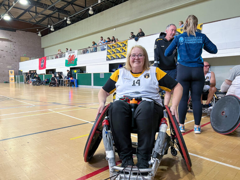 Ronnie Davies, a member of the Dragons Wheelchair Rugby Team