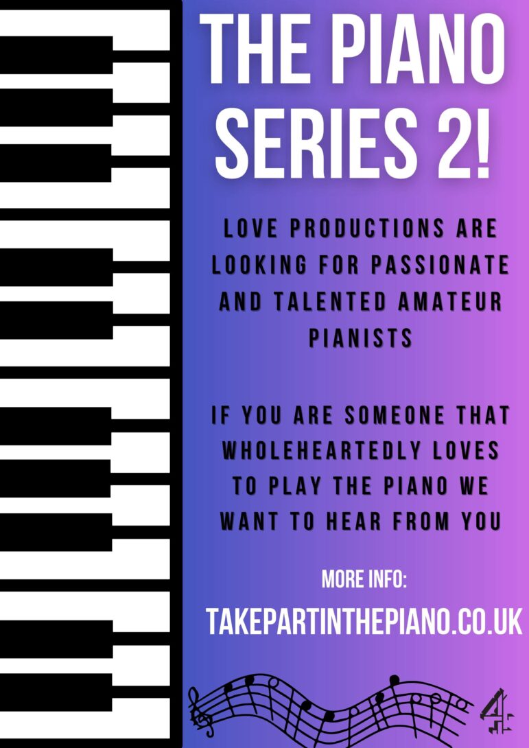 poster to apply to be on the Piano TV show