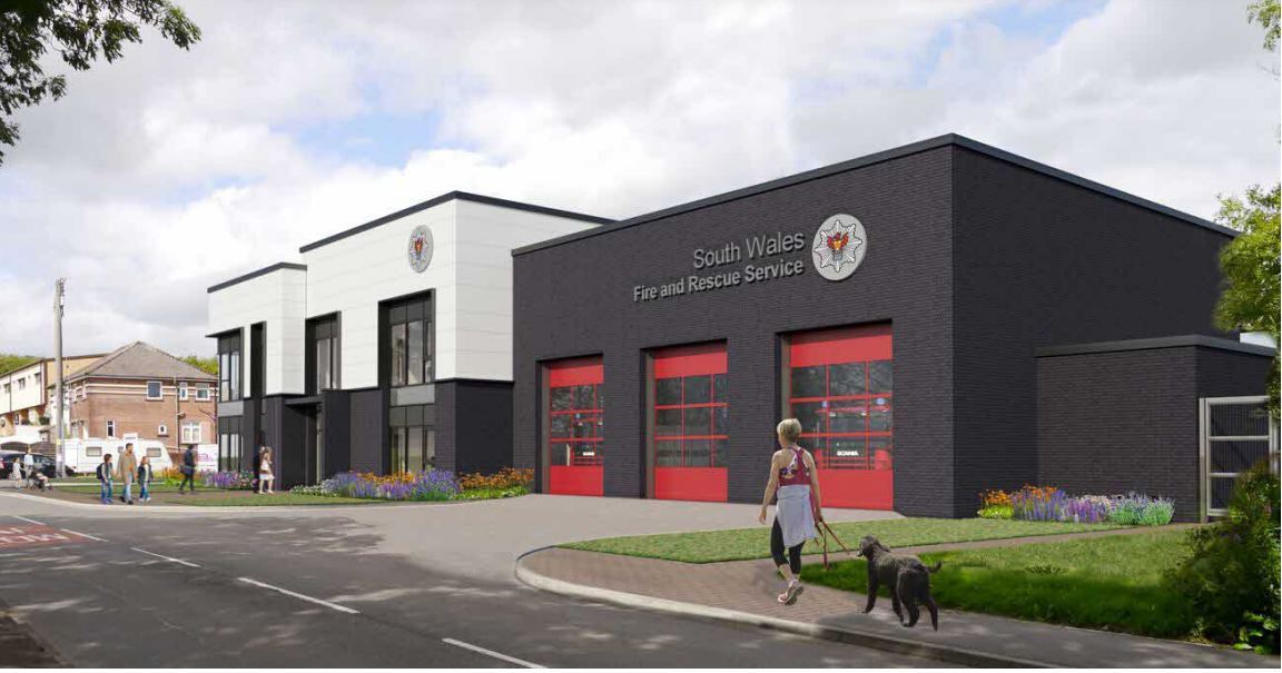 artist's impression of a fire station
