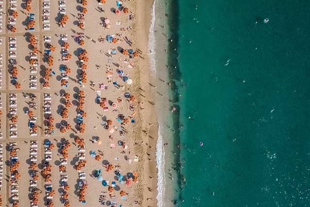 aerial photo of a beach