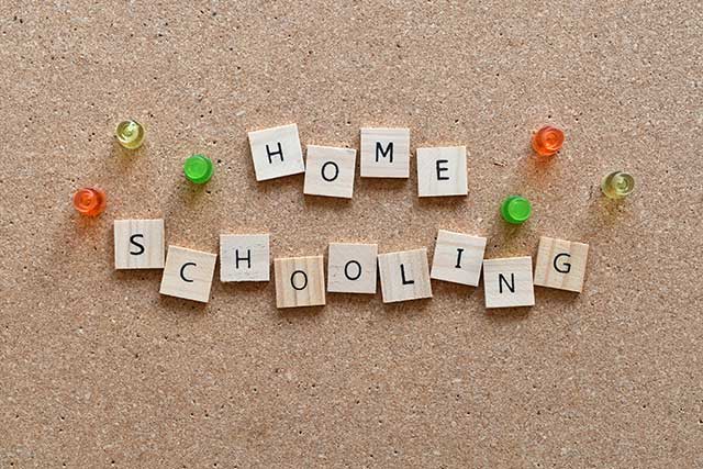 letters spelling out home schooling