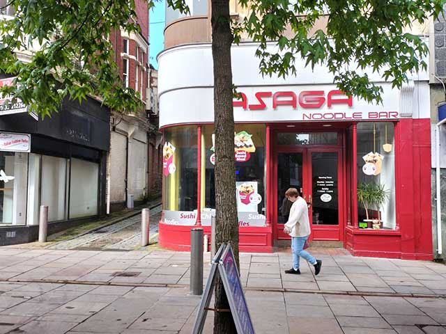 The Asaga noodles bar on Commercial Street in Newport City Centre.
