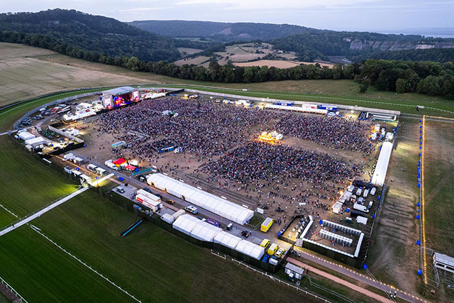 The outdoor stage at Chepstow Racecourse