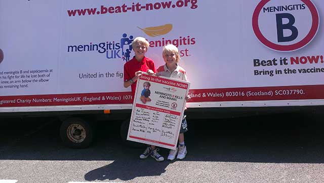 Jake and his brother Josh (red shirt) supporting a meningitis awareness campaign in around 2013