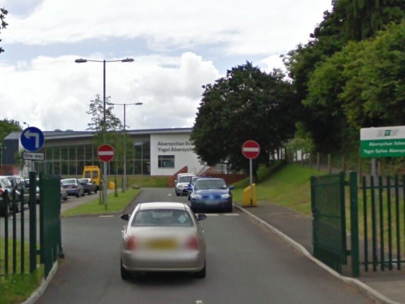 The entrance to Abersychan School