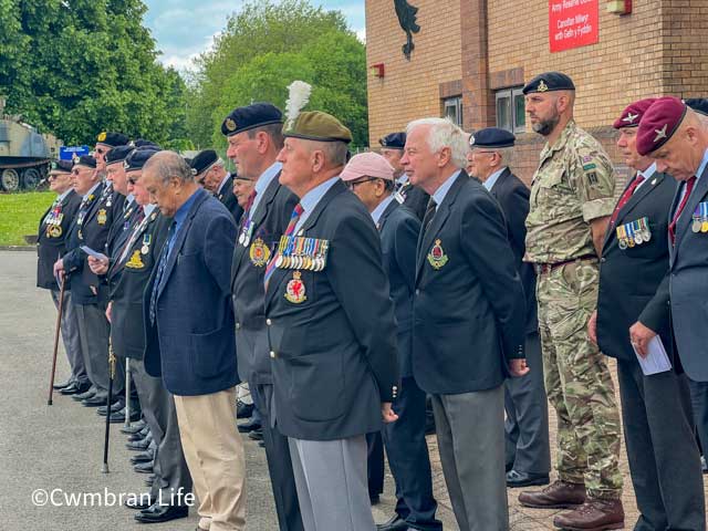 veterans at a d-day service in cwmbran
