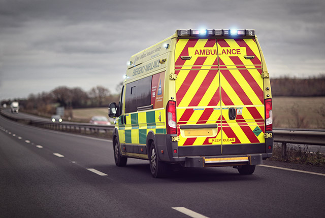 an ambulance on a motorway