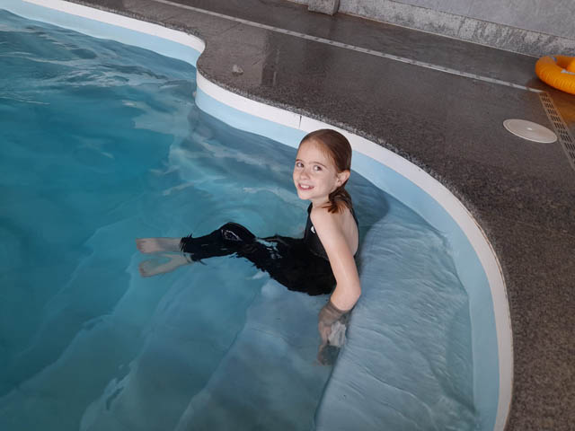 Bethany Lewis in the swimming pool