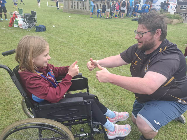 Bethany in her wheelchair