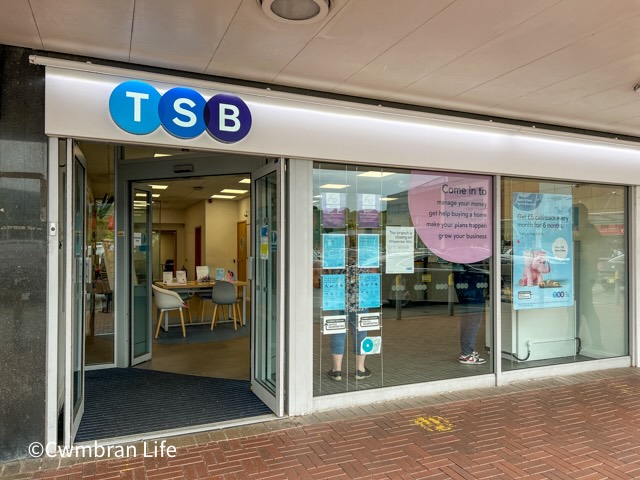 The entrance to TSB Bank in Cwmbran
