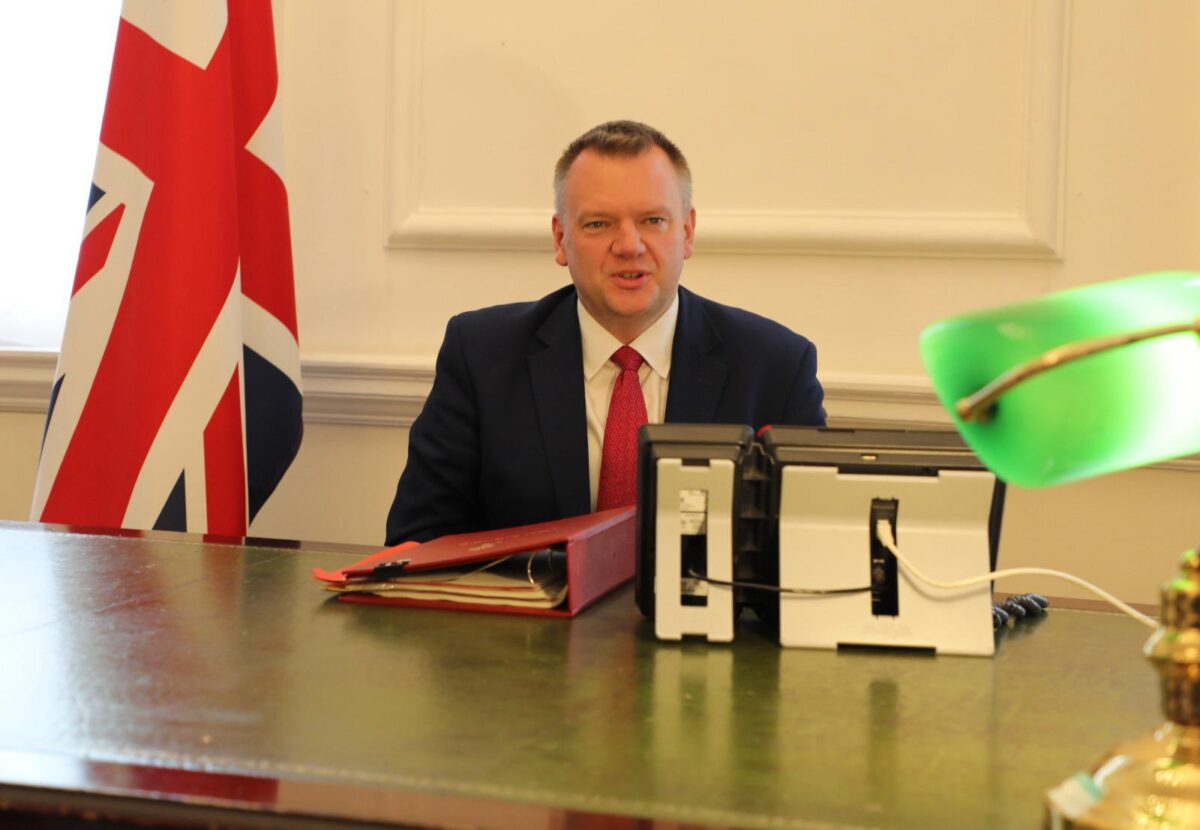 Torfaen Labour MP Nick Thomas-Symonds at his desk at the Cabinet Office