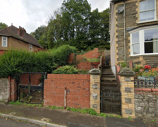 a house with steps next to it