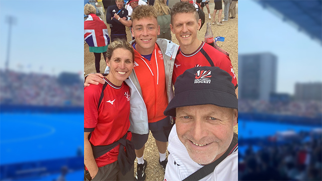 Jacob (back middle) with his mum and dad, and Uncle Mike Jordan (front)