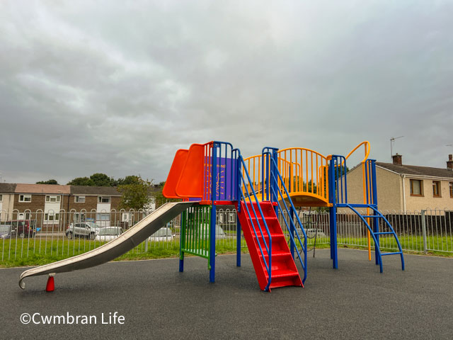 a climbing frame in a playground