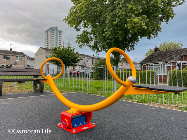 a see saw in a playground