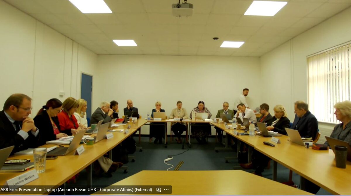 Members of the Aneurin Bevan Health at their September 25 meeting after moving to a smaller conference room.