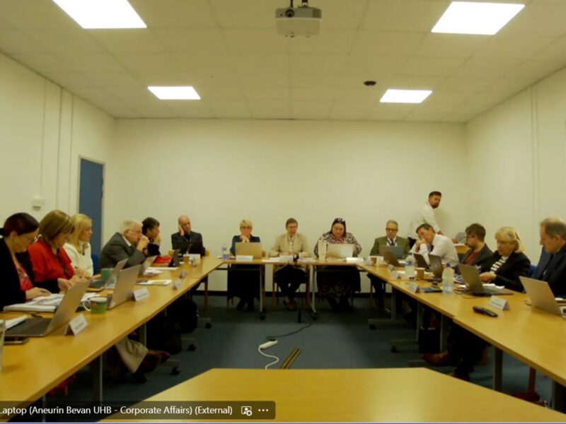 Members of the Aneurin Bevan Health at their September 25 meeting after moving to a smaller conference room.