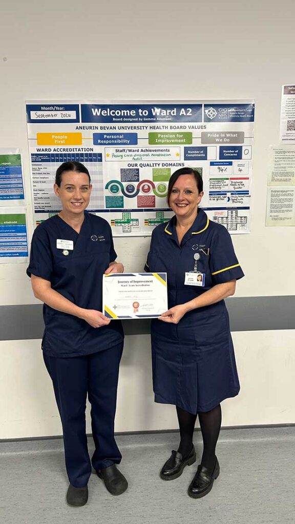 Gemma Adamson and Jennifer Winslade hold the certificate