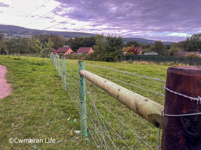 a fence in a field with barbed wire on it