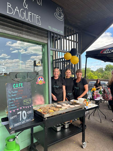 Staff outside Morgan's Breakfast & Baguettes at Maendy Way Shops