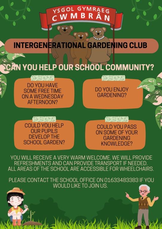 a poster advertising a gardening club