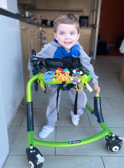 Patrick Pullen in his specially adapted walker