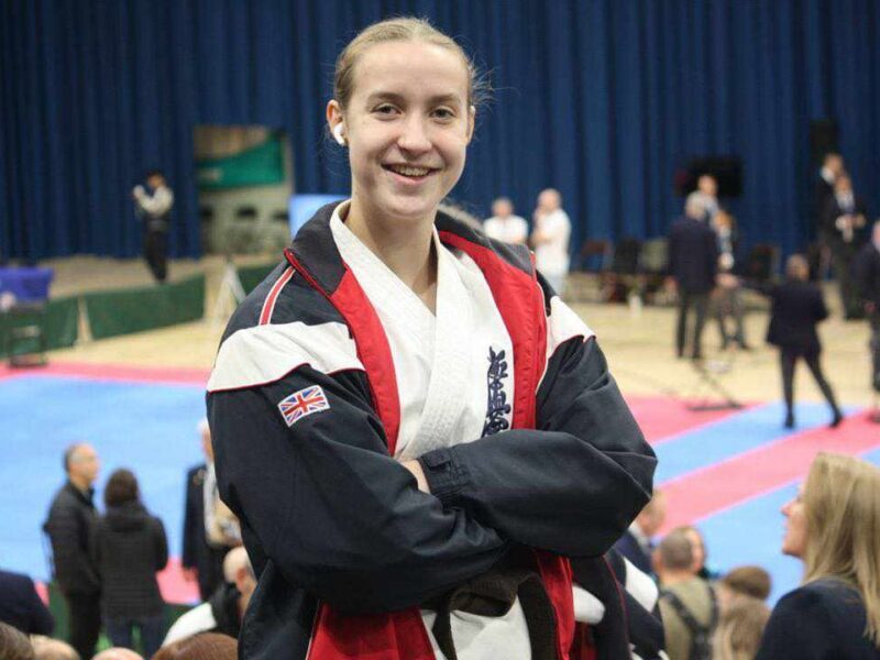 Morgan Mates at a karate tournament