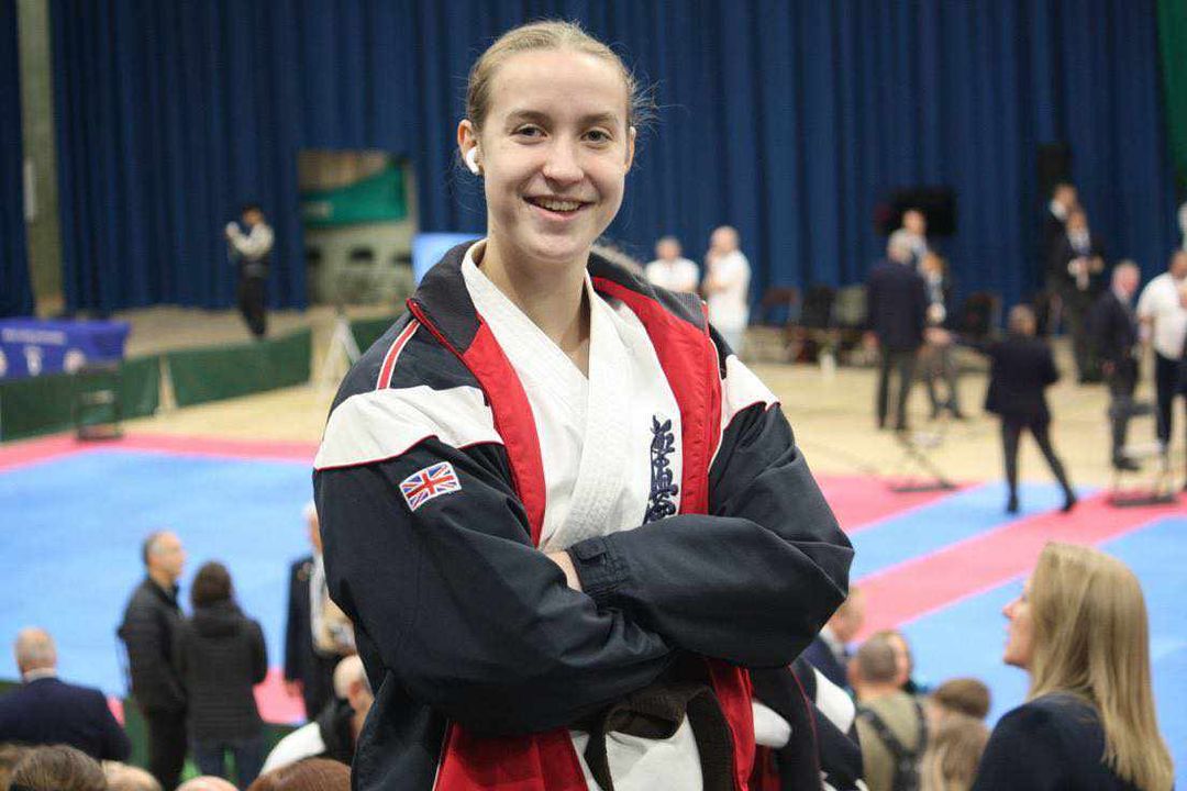 Morgan Mates at a karate tournament