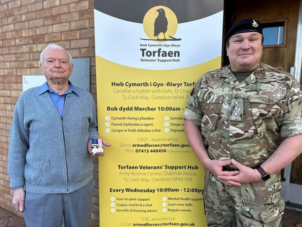 92-year-old Cwmbran veteran recieves medals for Royal Navy service