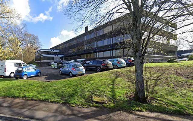 A Google Street View image, from April 2023, showing the former Gwent Police headquarters building in Croesyceiliog, Cwmbran.