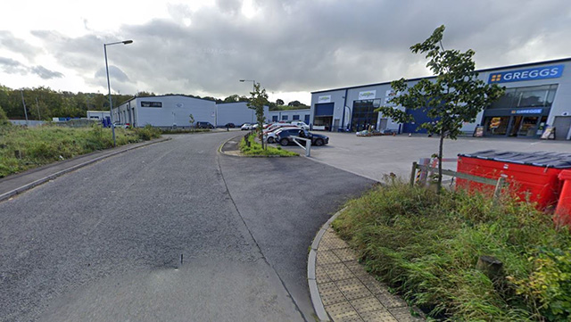 A general view of the Usk Vale Park industrial estate with the existing Greggs to the right.