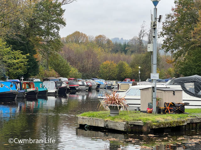 Canal barges at Goytre Wharf