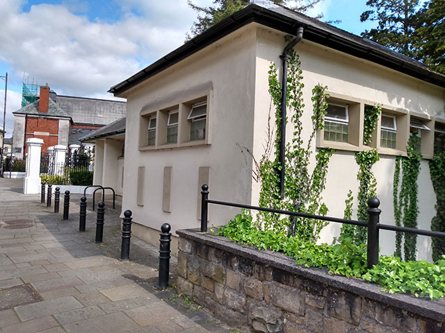 a block of public toilets