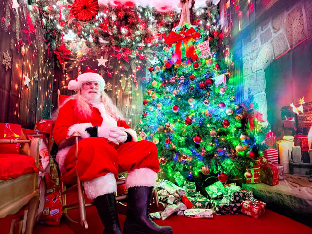 Father Christmas in the grotto in Henllys