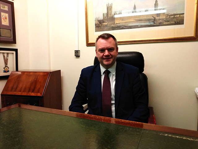 Nick Thomas-Symonds MP Welsh Labour MP for Torfaen pictured in his constituency office in Pontypool, December 2024