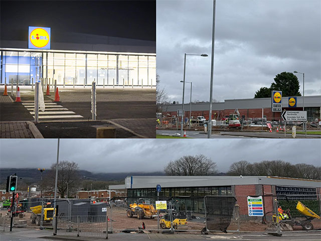 Photos of the new Lidl store being built in Cwmbran