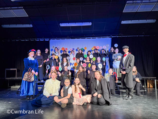 Cwmbran High School pupils during a dress rehearsal for their production of Mary Poppins