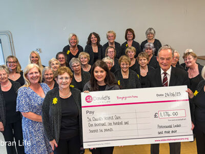 Pontnewydd choirs raise £1,100 for St David’s Hospice Care